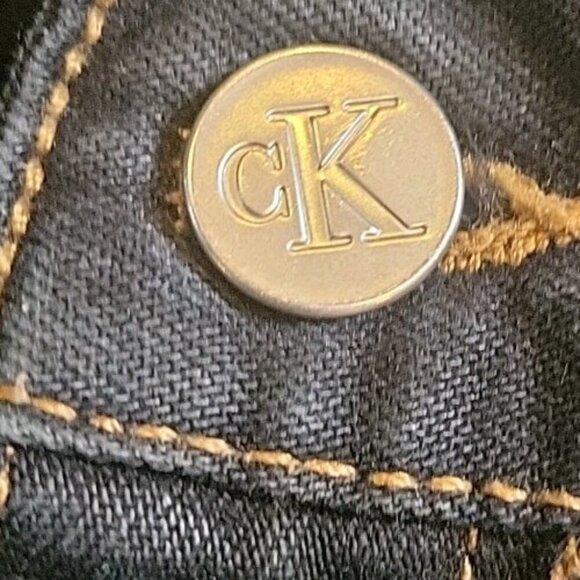 Calvin Klein Jeans Women Size 10 Power Stretch Straight Leg Dark Wash Denin 90s - Picture 9 of 9